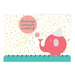 Tarjeta felicidades animales arco iris 15x23cm