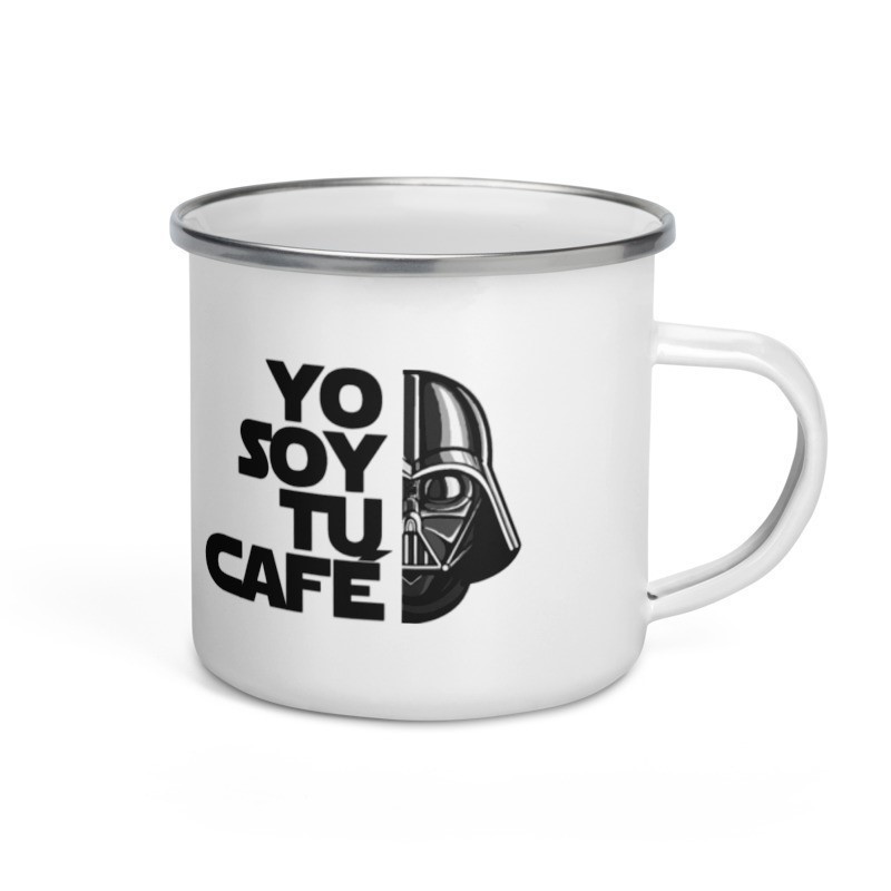 Taza metalica retro soy tu cafe