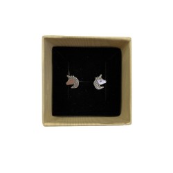 Pendientes unicornio plata...