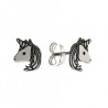 Pendientes unicornio plata laser