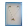 Collar pendientes arcoiris plara infantil