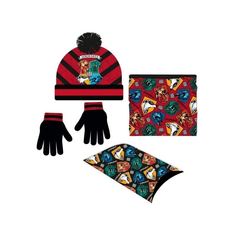 Harry Potter set cuello gorro guantes casas