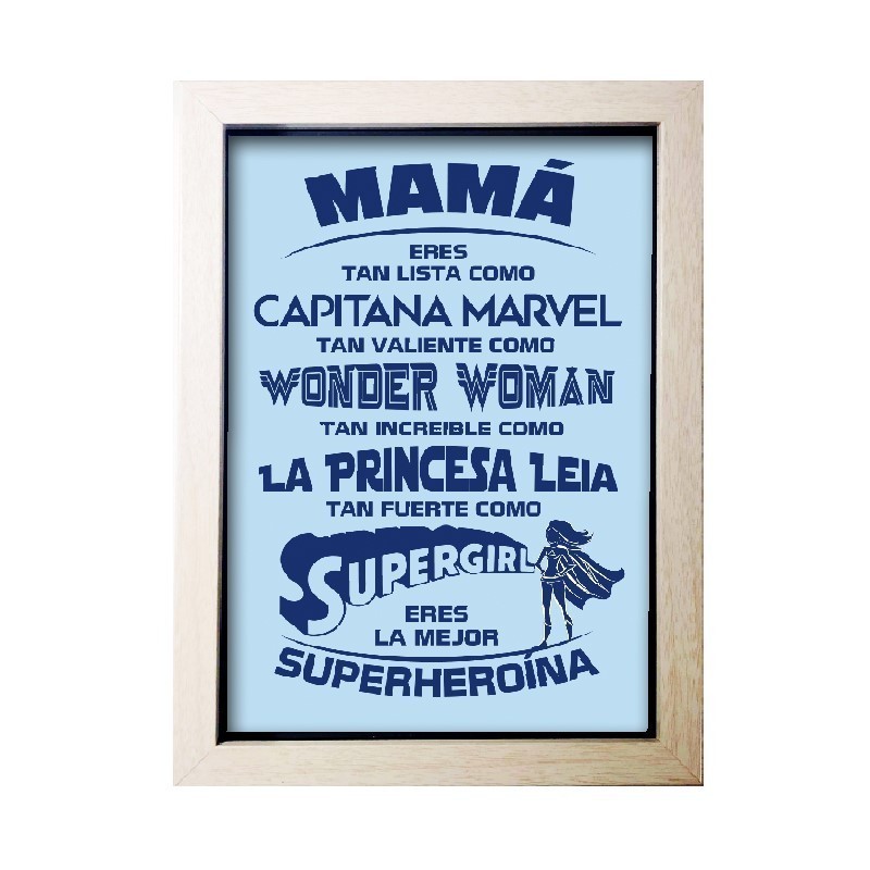 Marco dedicatoria mama superheroina