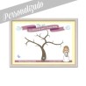 Arbol huellas comunion niña personalizado beige