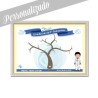 Arbol huellas comunion niño personalizado beige