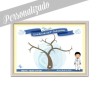 Arbol huellas comunion niño personalizado beige