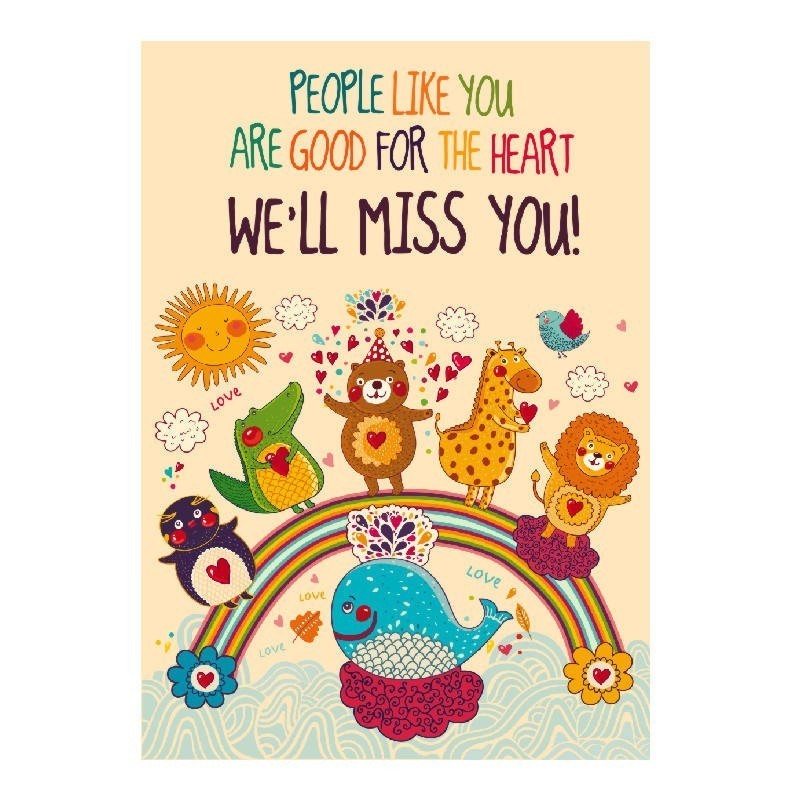 INGLES TARJETA DESPEDIDA ANIMAL FAREWELL CARD gr