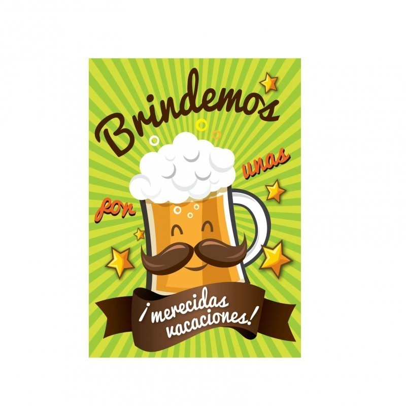 Tarjeta jubilacion cerveza 20x30