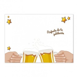 Tarjeta jubilacion cerveza 20x30