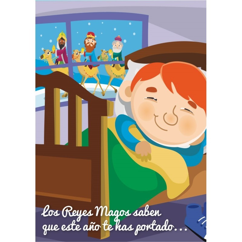 Tarjeta navidad Reyes niño