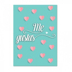 Tarjeta amor Me gustas 15x23