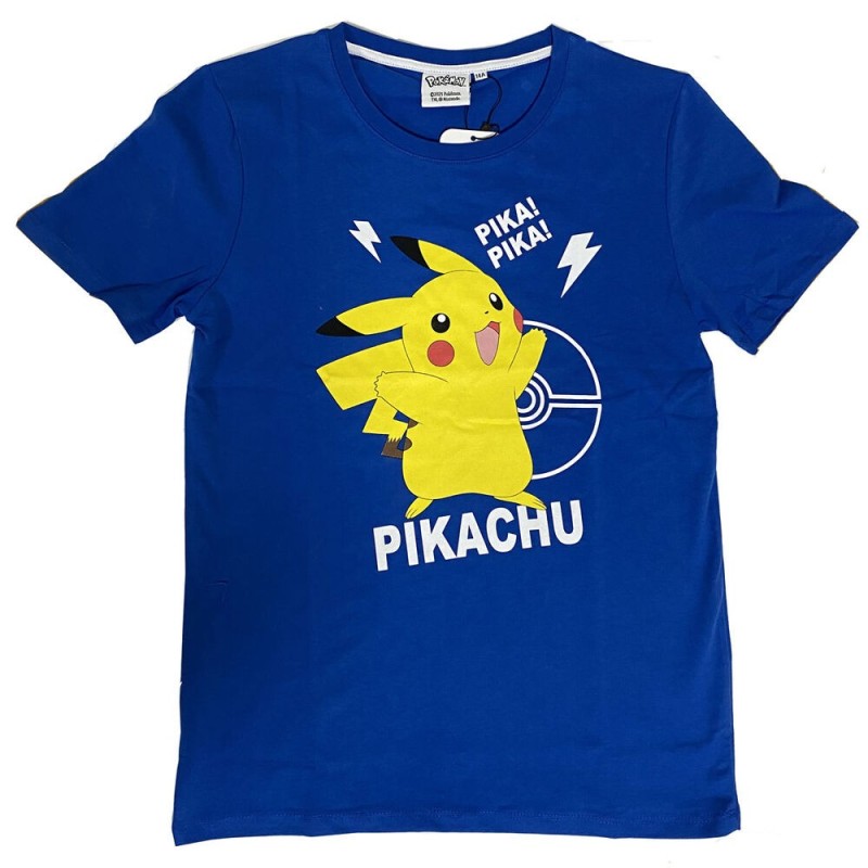 Pikachu camiseta azul infantil