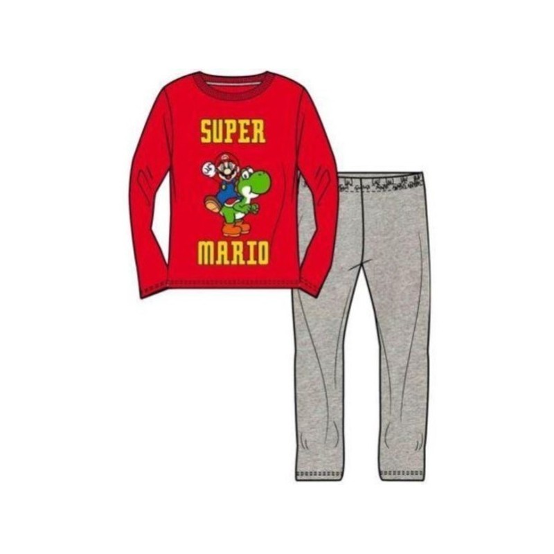 Mario Bross pijama largo rojo