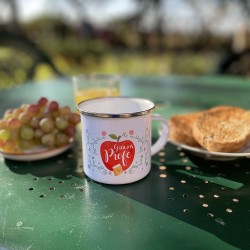 Taza metal profe manzana