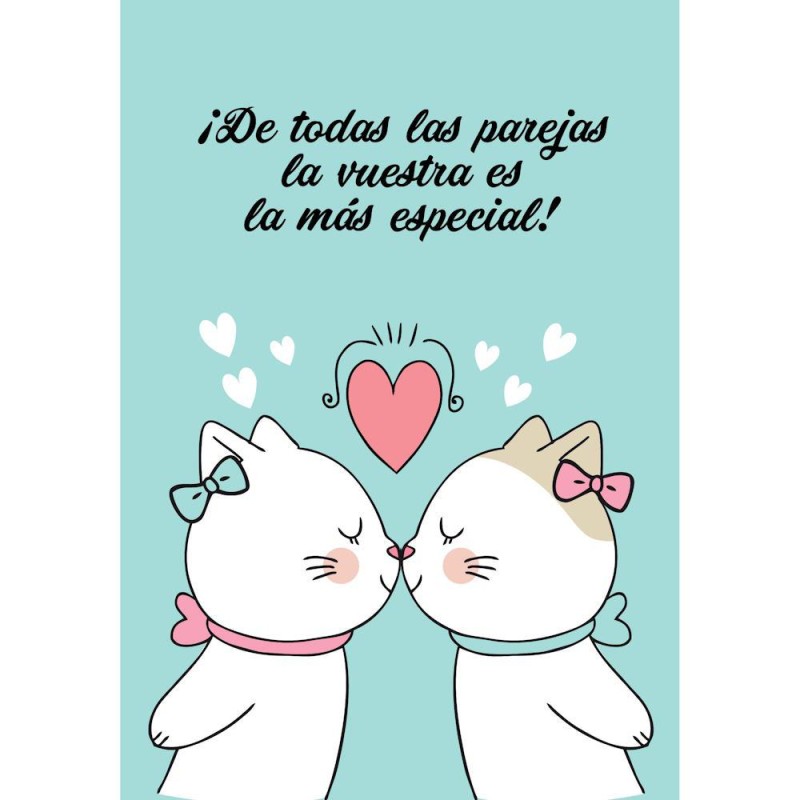 Tarjeta amor boda chicas LGTBI gatitas