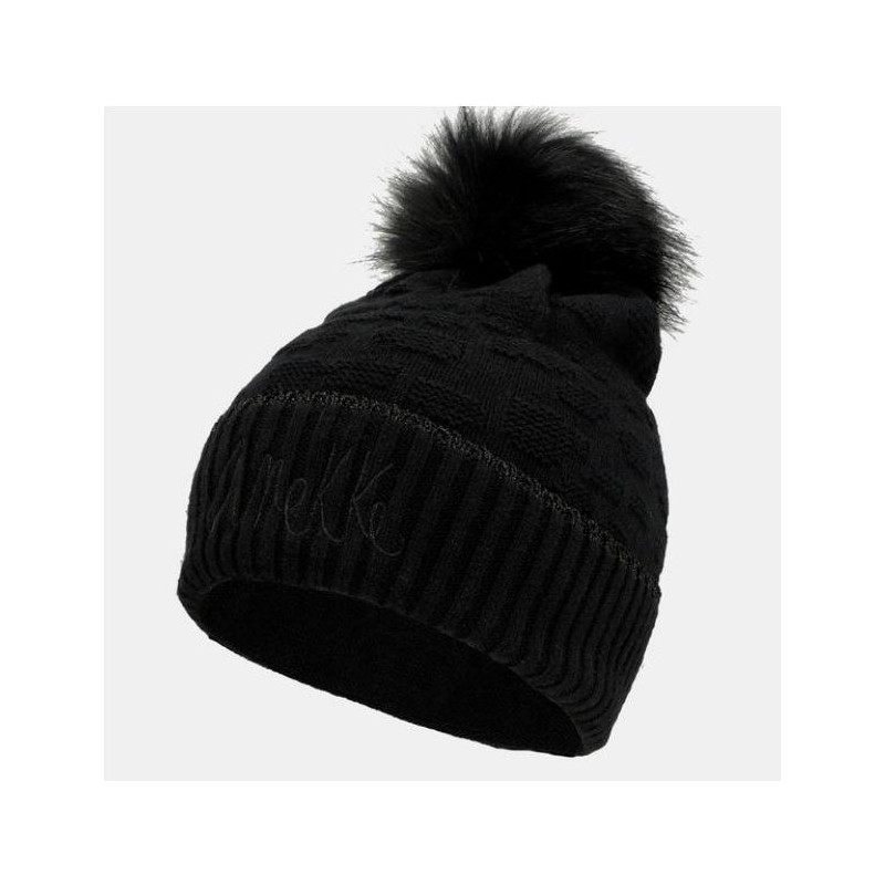 Anekke gorro punto pompom negro