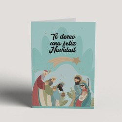 Tarjeta navidad nacimiento clasico 15x23cm