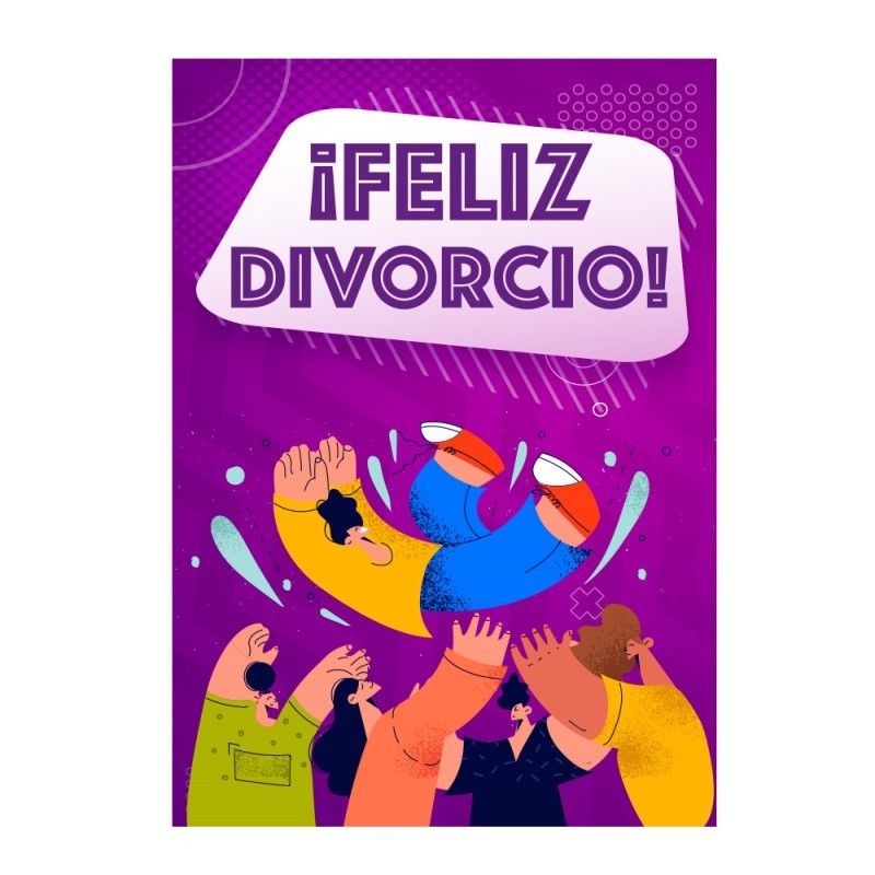 Tarjeta feliz divorcio