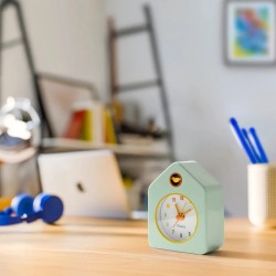 Despertador mini casita pajaro verde