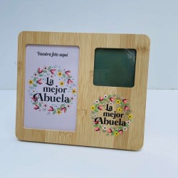 Marco Fotos reloj Abuela madera flores