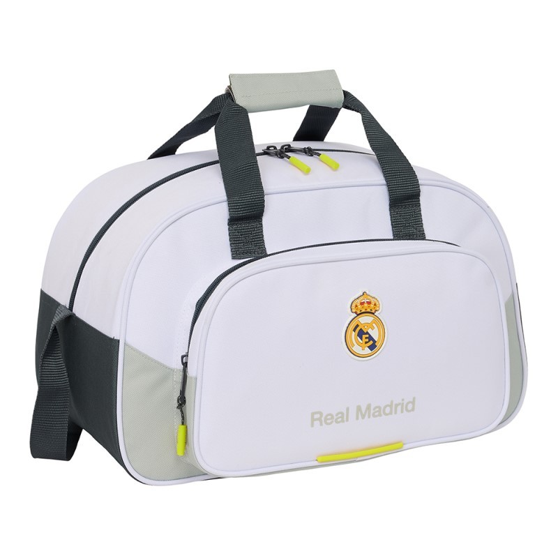 Real Madrid bolsa viaje blanca gris