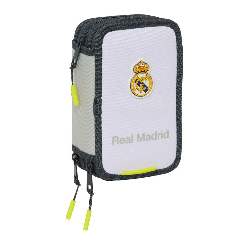 Real Madrid plumier triple blanca gris