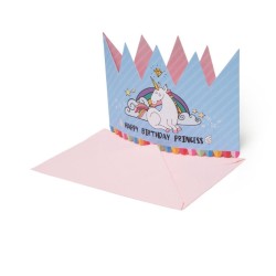 Tarjeta corona unicornio
