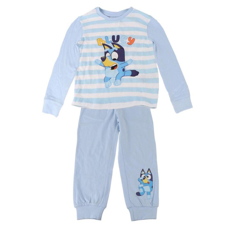 Bluey Pijama largo rayas azul