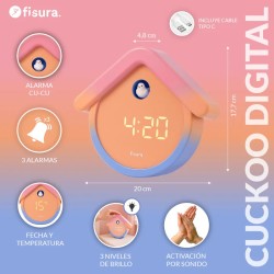 Reloj cuco digital degradado