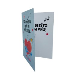 Tarjeta amor quiero que me des beso