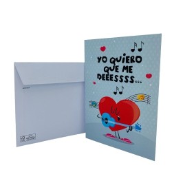 Tarjeta amor quiero que me des beso