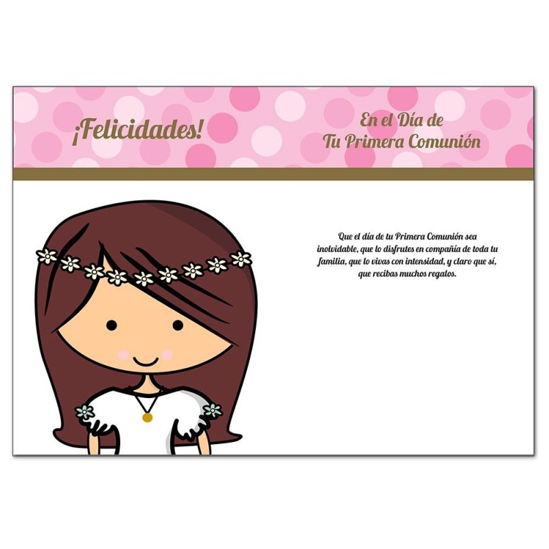 Tarjeta comunión niña 15x23 cm