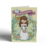 Tarjeta comunion Beige niña