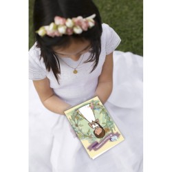Tarjeta comunion Beige niña