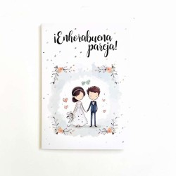 Tarjeta boda cute novios