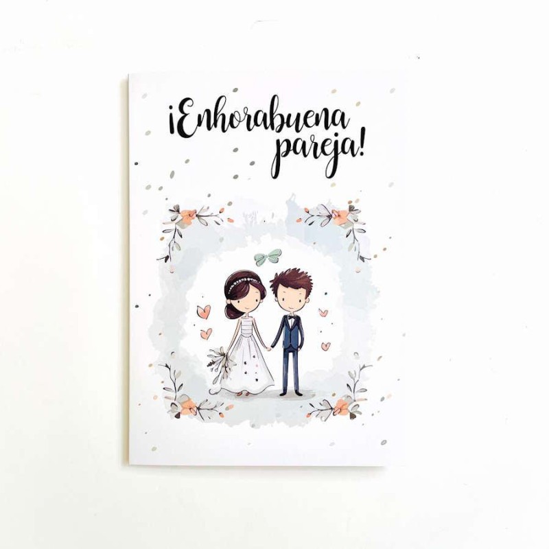 Tarjeta boda cute novios