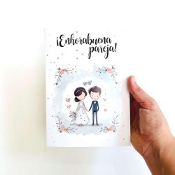 Tarjeta boda cute novios