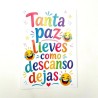 Tarjeta despedida tanta paz lleves 20x30