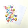Tarjeta despedida tanta paz lleves 20x30